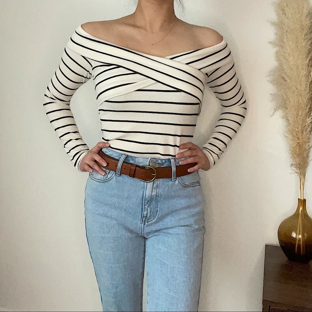 Off-the-Shoulder Striped Top